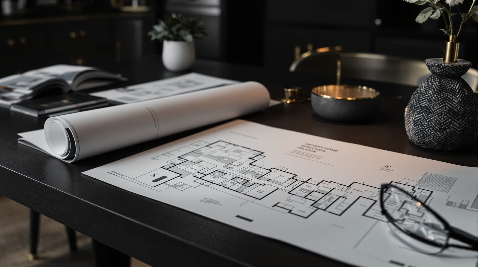Smart home plans and touchscreen prepared for a discovery consultation