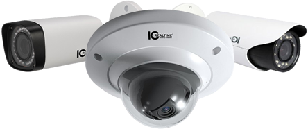 IC Realtime dome and bullet security cameras showcasing high-resolution video surveillance systems for enhanced smart home security