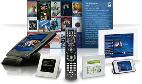 Control4 and Savant automation interfaces on touchscreens, remotes, and wall panels managing lighting, climate, entertainment, and security for luxury Salt Lake City homes